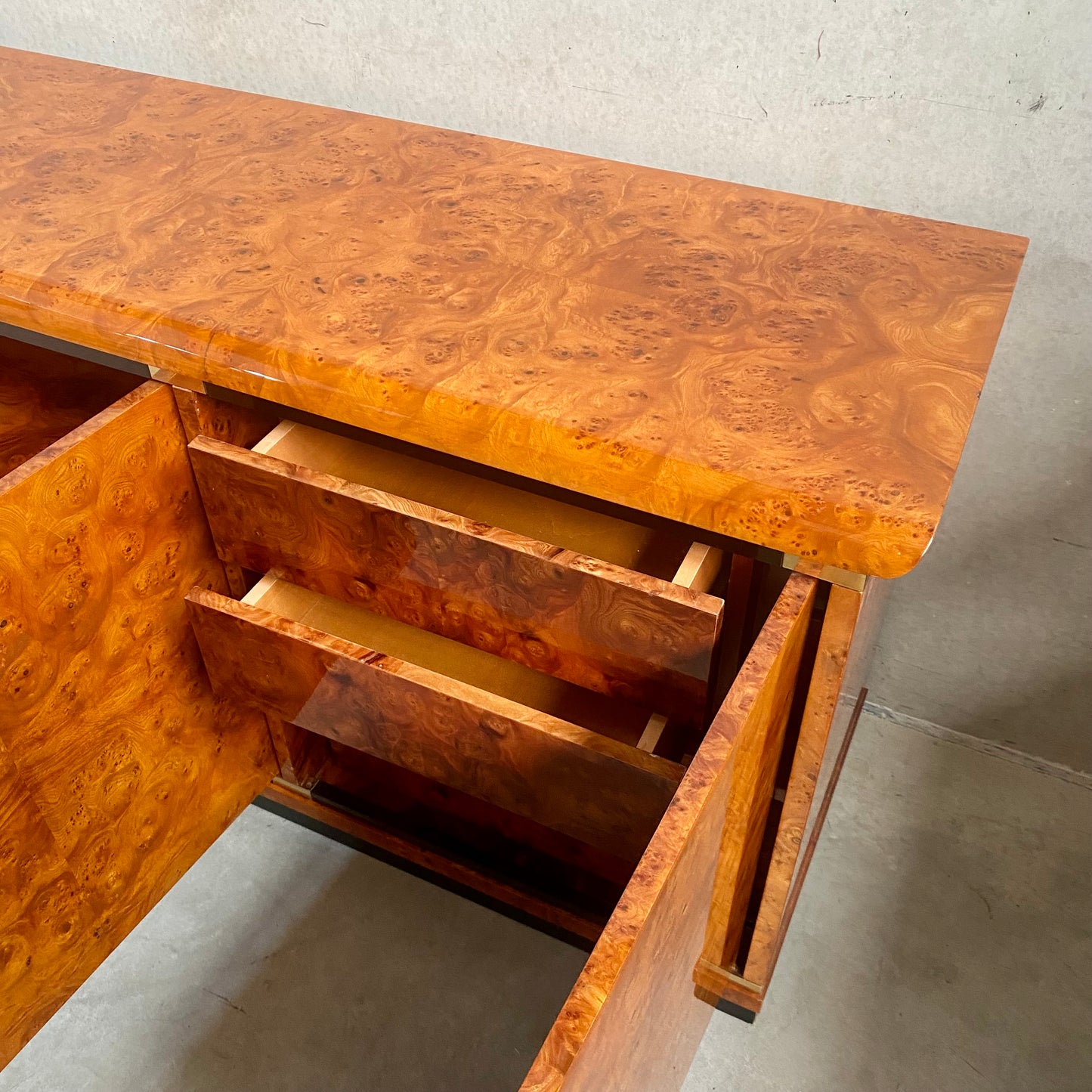 Buffet en loupe de bruyère par Guerini Emilio pour Gdm Design, Italie 1980