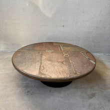 Load image into Gallery viewer, Brutalist Round Slate Stone Coffee Table by Sculptor Paul Kingma, Netherlands 1982
