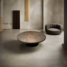 Load image into Gallery viewer, Brutalist Round Slate Stone Coffee Table by Sculptor Paul Kingma, Netherlands 1982

