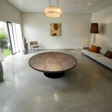 Load image into Gallery viewer, Brutalist Round Slate Stone Coffee Table by Sculptor Paul Kingma, Netherlands 1982

