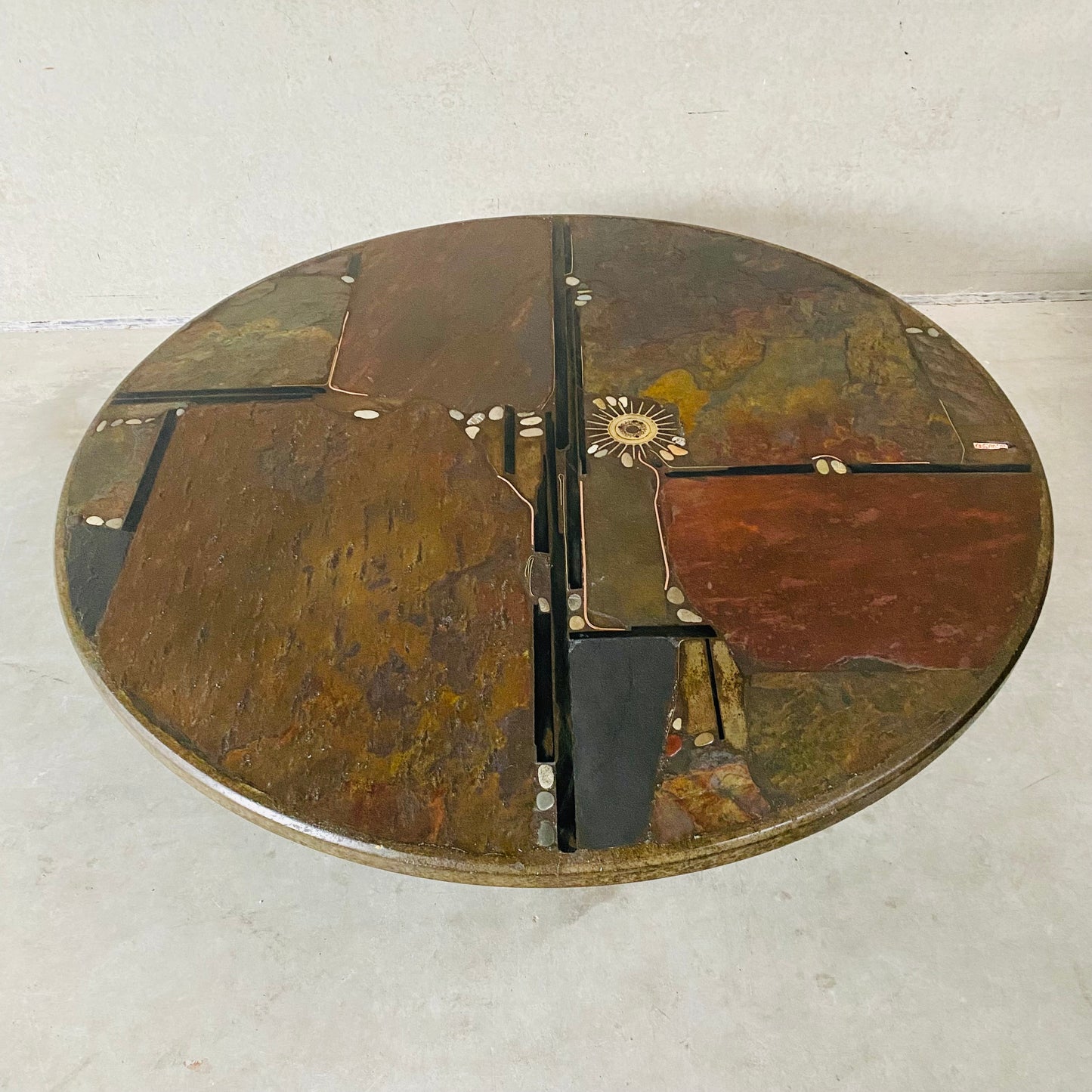 Brutalist Round Coffee Table by Sculptor Paul Kingma, Netherlands 1985
