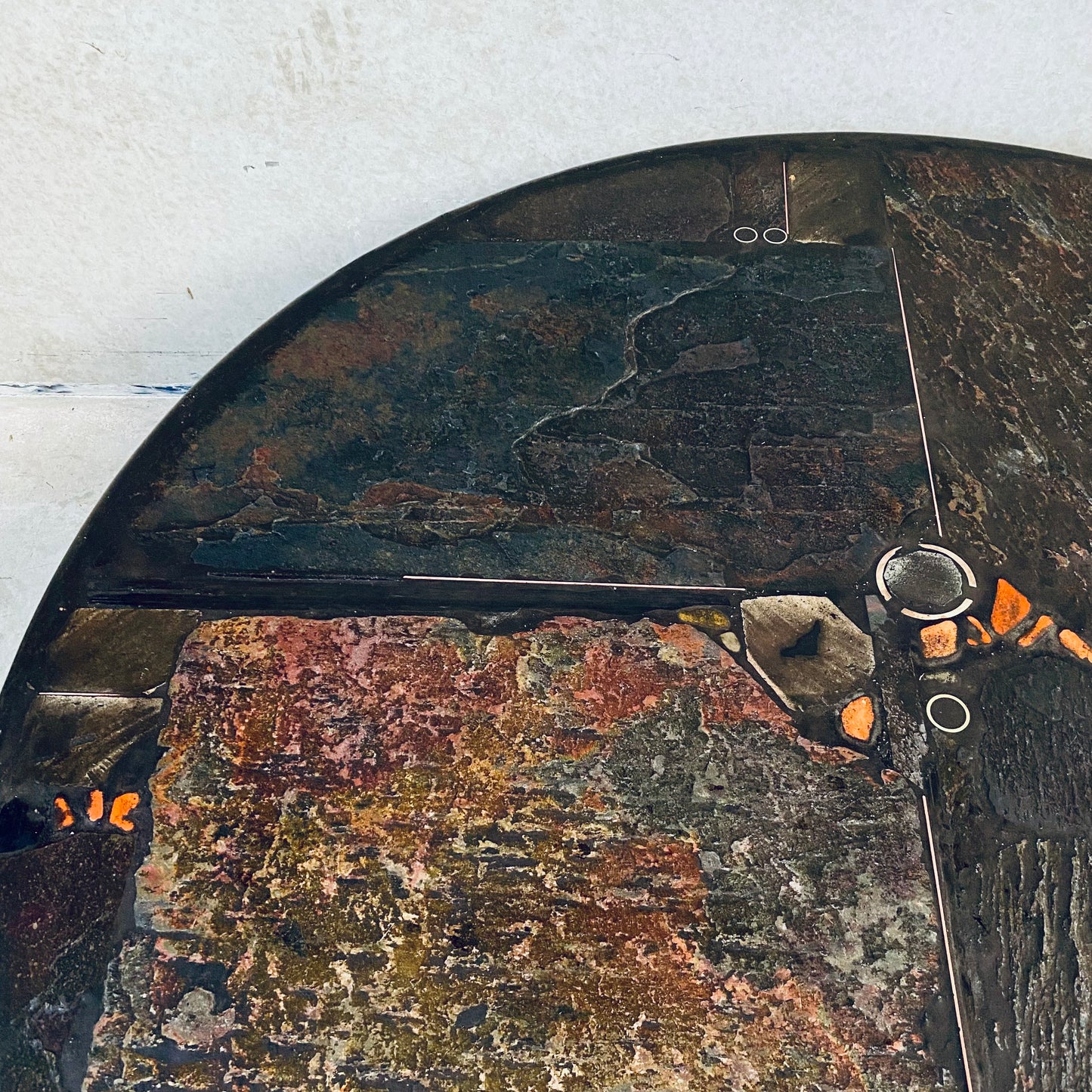 Runder Couchtisch im Stil des Brutalismus, entworfen vom Bildhauer Paul Kingma, Niederlande, 1987