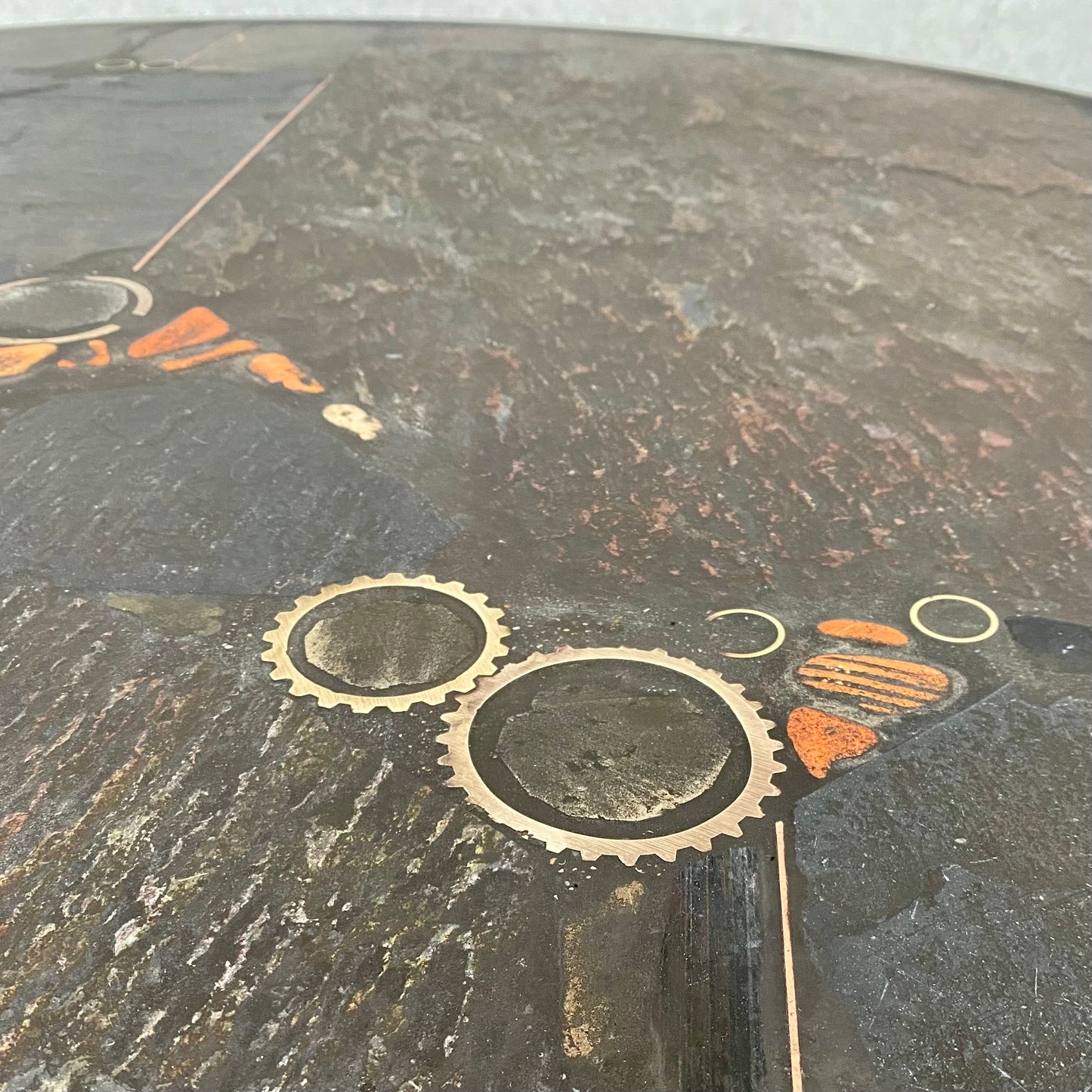 Runder Couchtisch im Stil des Brutalismus, entworfen vom Bildhauer Paul Kingma, Niederlande, 1987