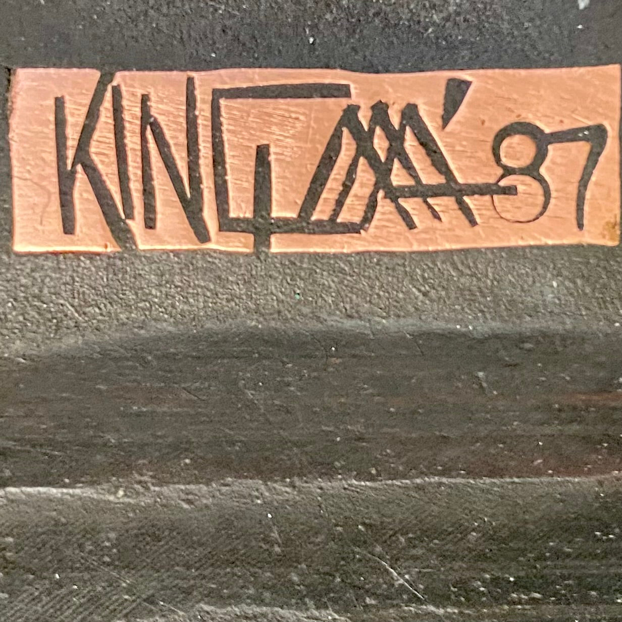 Runder Couchtisch im Stil des Brutalismus, entworfen vom Bildhauer Paul Kingma, Niederlande, 1987