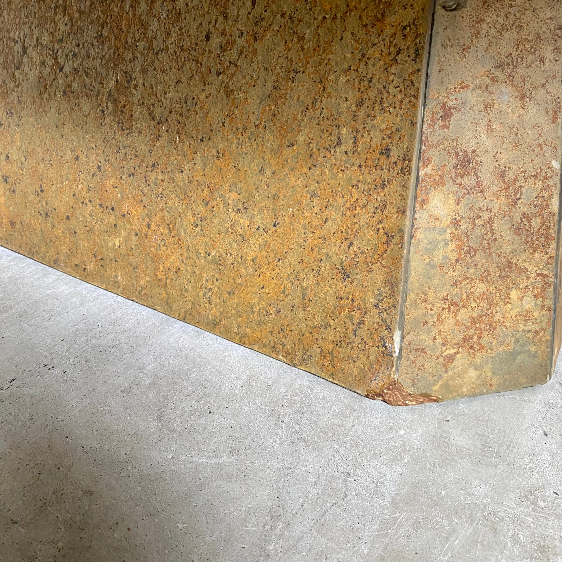Brutalist Slate Stone Brass Coffee Table by Studio Stam, 1980