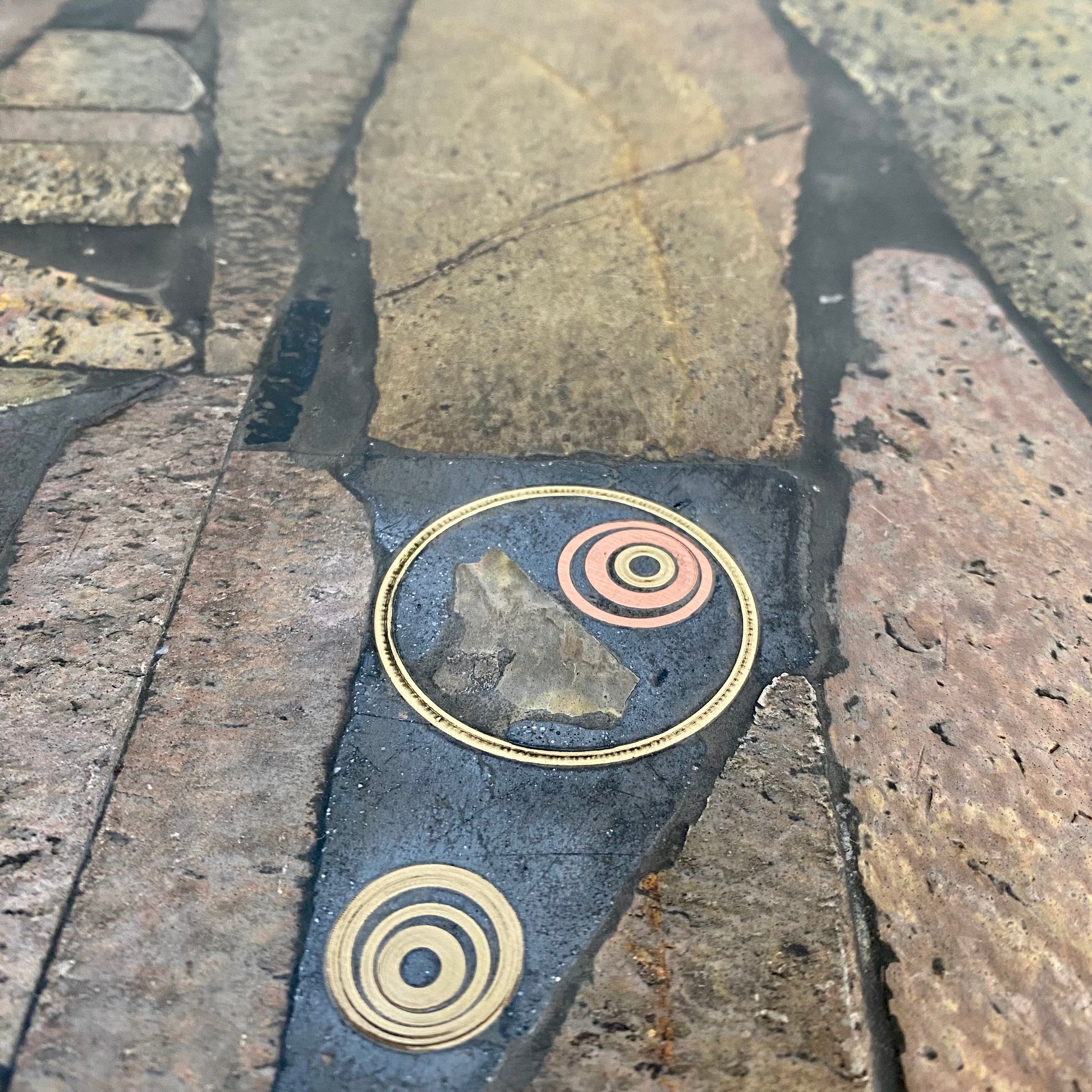 Brutalist Slate Stone Brass Coffee Table by Studio Stam, 1980