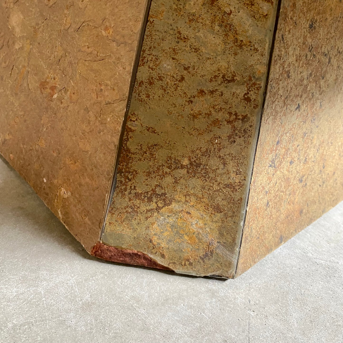 Brutalist Slate Stone Brass Coffee Table by Studio Stam, 1980