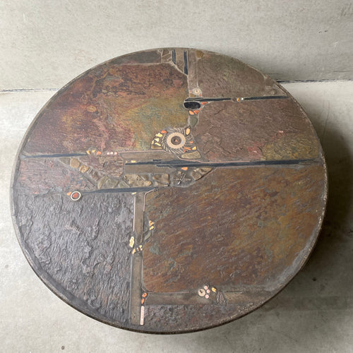 Brutalist Round Coffee Table by Sculptor Paul Kingma, Netherlands 1985