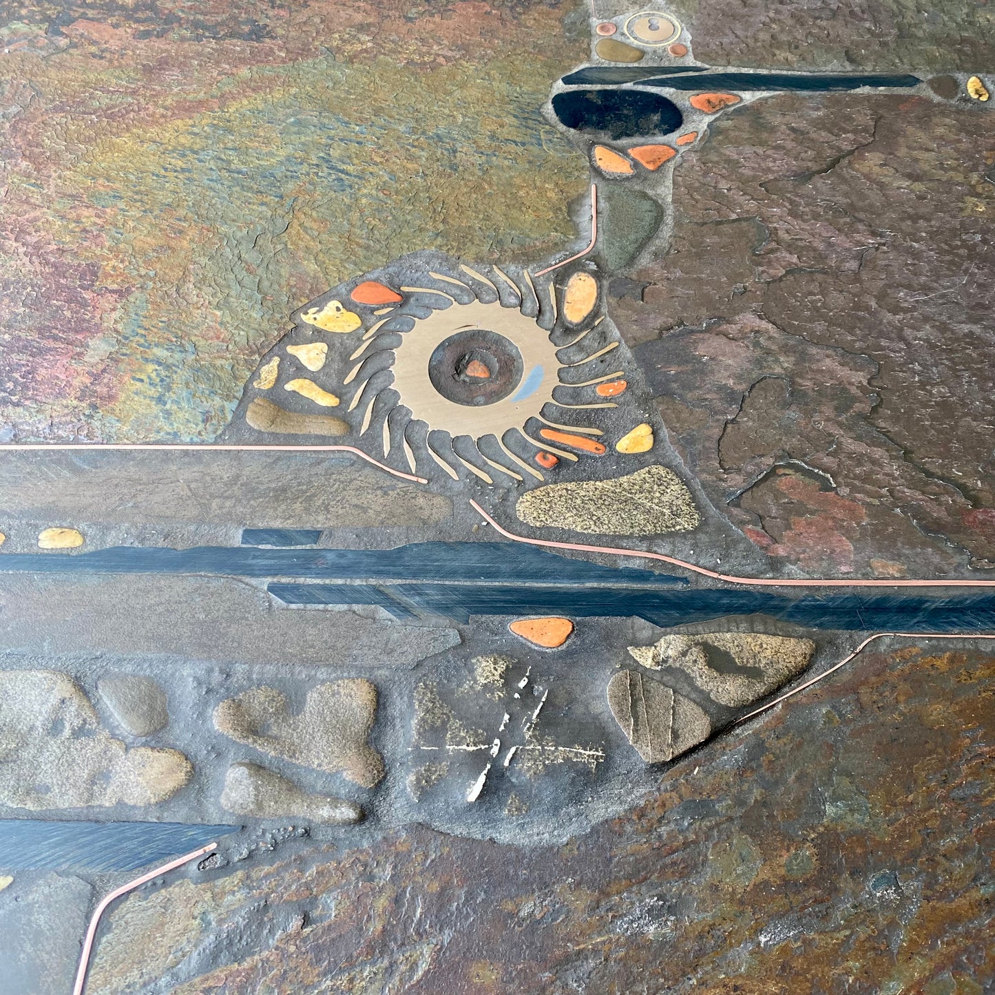 Brutalist Round Coffee Table by Sculptor Paul Kingma, Netherlands 1985