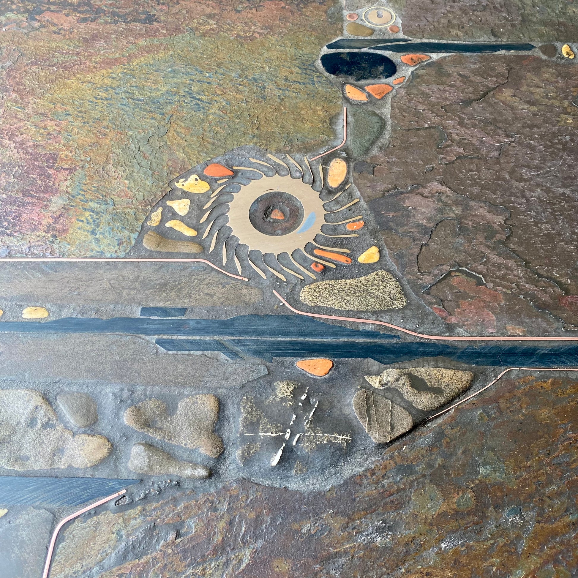 Brutalist Round Coffee Table by Sculptor Paul Kingma, Netherlands 1985