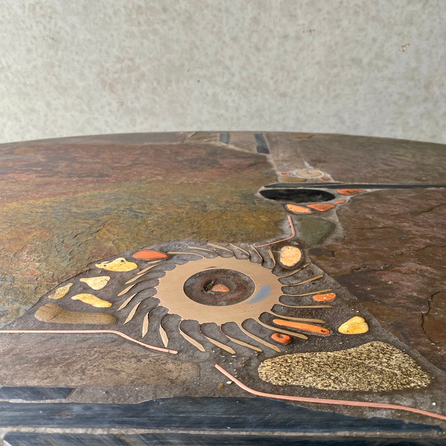 Brutalist Round Coffee Table by Sculptor Paul Kingma, Netherlands 1985