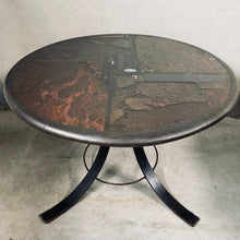 Load image into Gallery viewer, Brutalist Round Dining Table With Agate and Cast Iron Base by Paul Kingma 1980
