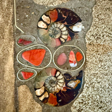 Load image into Gallery viewer, Brutalist Rectangular Slate Stone Ammonite Coffee Table Paul Kingma Netherlands 1996
