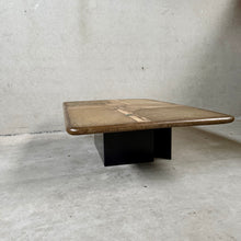Load image into Gallery viewer, Brutalist Rectangular Slate Stone Ammonite Coffee Table Paul Kingma Netherlands 1996
