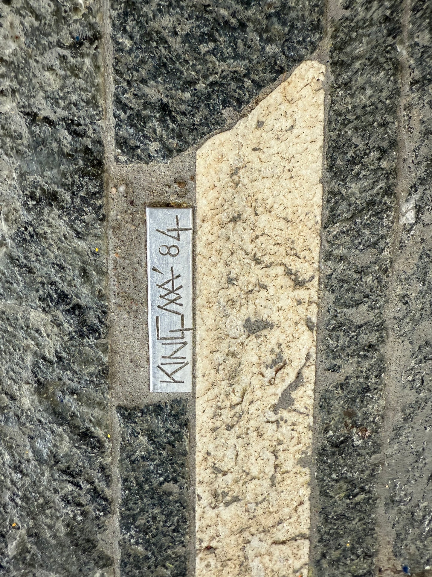 Brutalist Slate Stone Round Coffee Table By Sculptor Paul Kingma