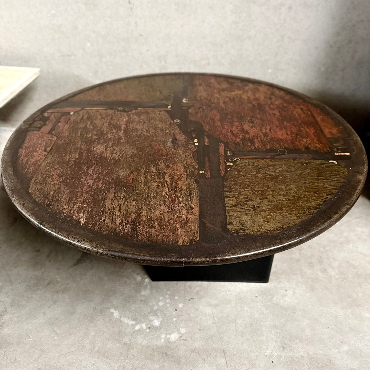 Brutalist Round Slate Stone Coffee Table by Paul Kingma, Netherlands 87