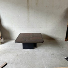 Load image into Gallery viewer, Brutalist Square Slate Stone Brown Agate Coffee Table by Paul Kingma 1990
