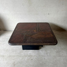 Load image into Gallery viewer, Brutalist Square Slate Stone Brown Agate Coffee Table by Paul Kingma 1990

