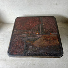 Load image into Gallery viewer, Brutalist Square Slate Stone Brown Agate Coffee Table by Paul Kingma 1990
