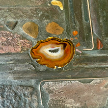 Load image into Gallery viewer, Brutalist Square Slate Stone Brown Agate Coffee Table by Paul Kingma 1990
