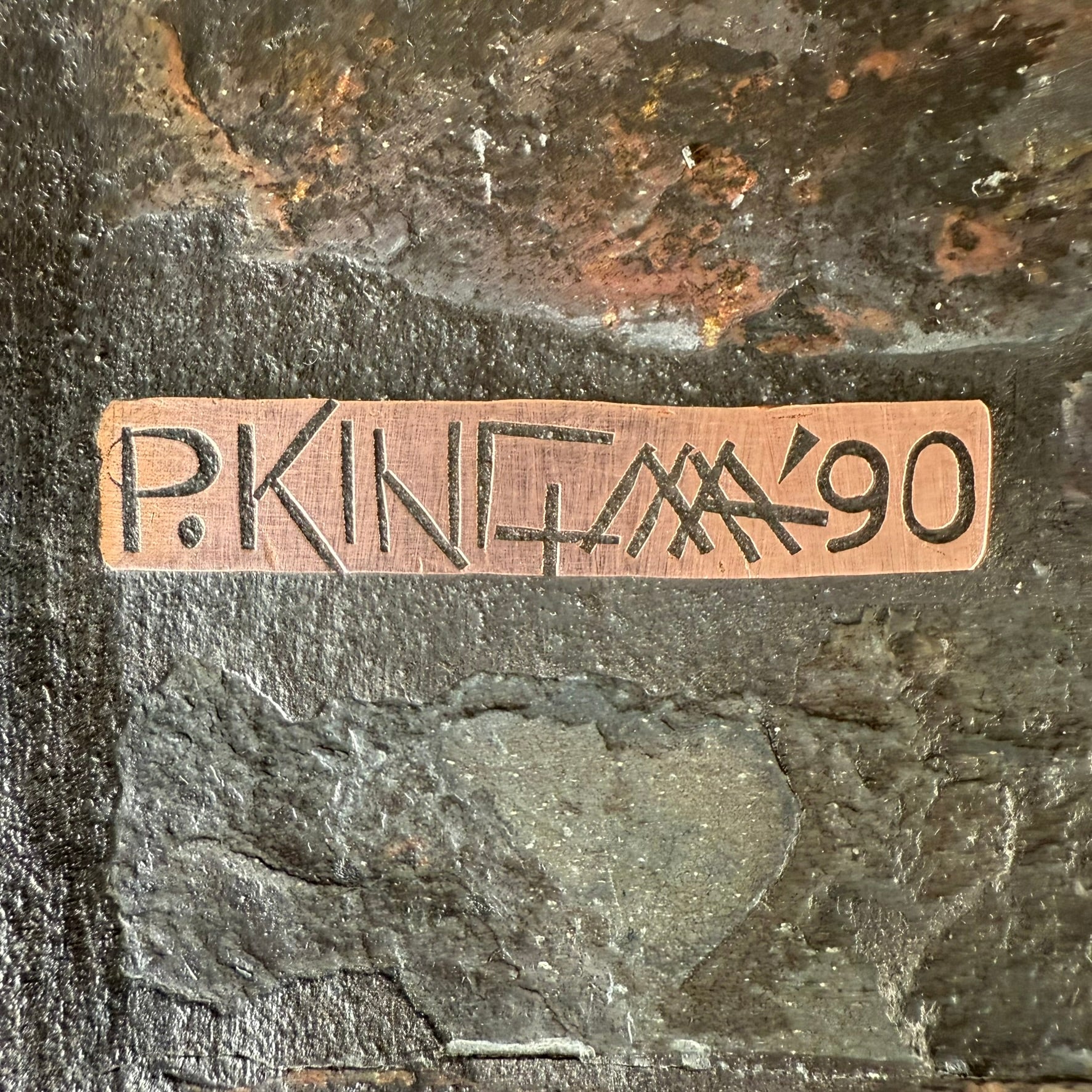 Brutalist Square Slate Stone Brown Agate Coffee Table by Paul Kingma 1990