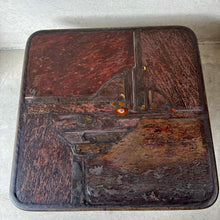 Load image into Gallery viewer, Brutalist Square Slate Stone Brown Agate Coffee Table by Paul Kingma 1990
