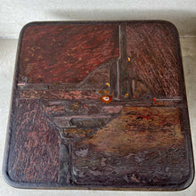Load image into Gallery viewer, Brutalist Square Slate Stone Brown Agate Coffee Table by Paul Kingma 1990
