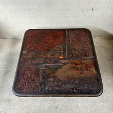 Load image into Gallery viewer, Brutalist Square Slate Stone Brown Agate Coffee Table by Paul Kingma 1990
