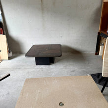Load image into Gallery viewer, Brutalist Square Slate Stone Brown Agate Coffee Table by Paul Kingma 1990
