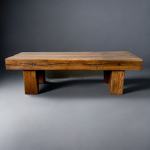 Load image into Gallery viewer, Solid Oak Rustic Brutalist Wabi Sabi Beam Coffee Table, France 1960

