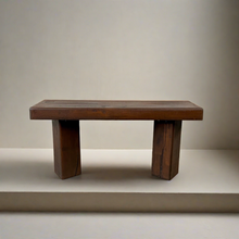 Load image into Gallery viewer, Brutalist Rustic Solid Oak Beam Bench, France 1950
