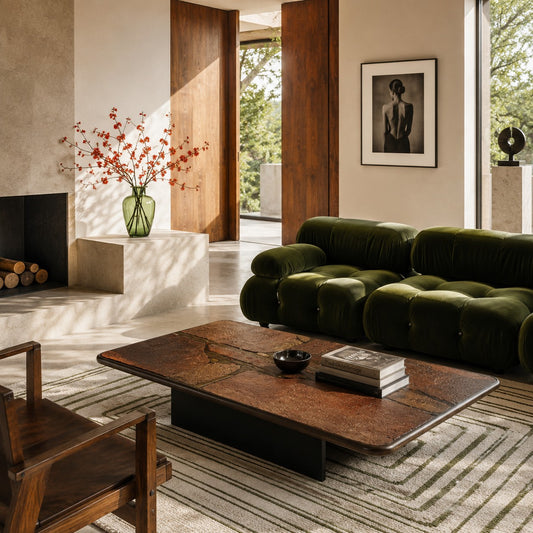 Brutalist Rectangular Slate Stone Agate Coffee Table by Sculptor Paul Kingma, Netherlands 1992