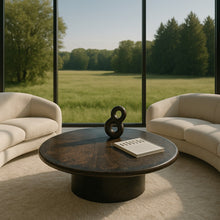 Load image into Gallery viewer, Brutalist Slate Stone Agate Round Coffee Table by Paul Kingma, Netherlands, 1989
