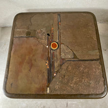 Load image into Gallery viewer, Brutalist Square Slate Stone Red Agate Coffee Table by Paul Kingma 1990
