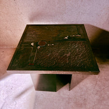Load image into Gallery viewer, Brutalist Square Slate Stone Coffee Table by Paul Kingma 1985
