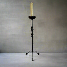 Load image into Gallery viewer, Brutalist Vintage Cast Iron Candle Holder
