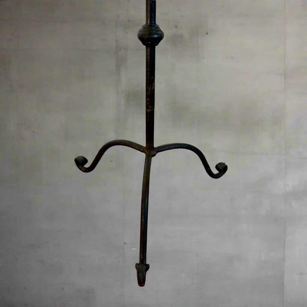 Brutalist Vintage Cast Iron Candle Holder