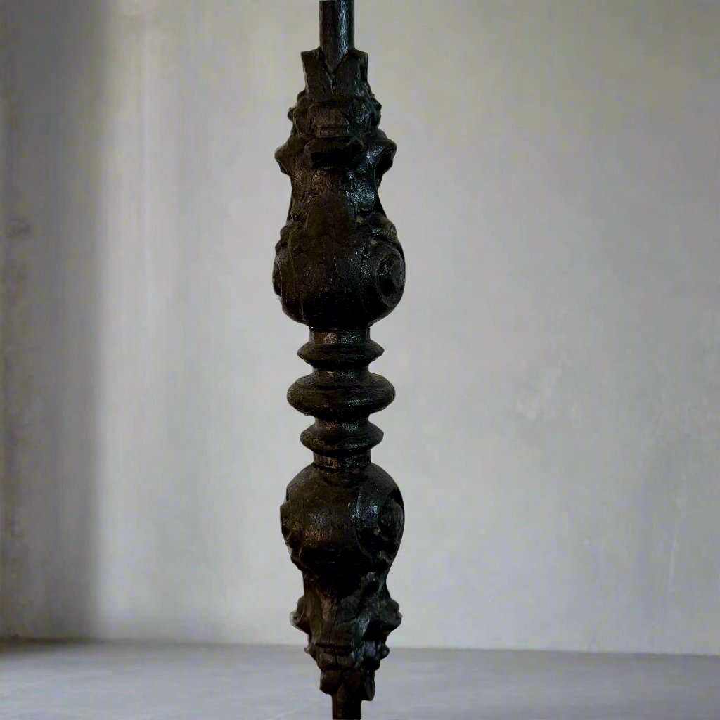 Brutalist Vintage Cast Iron Candle Holder