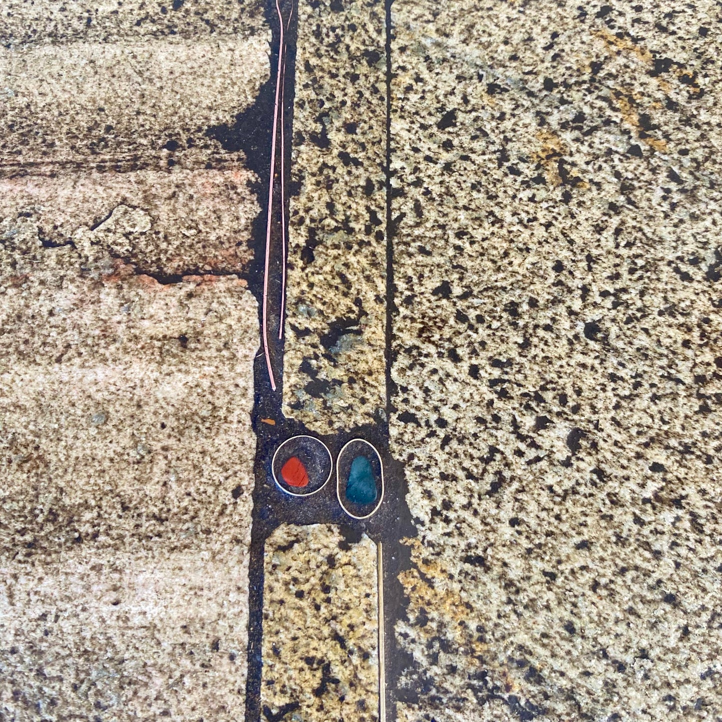 Table basse carrée brutaliste en ardoise et agate bleue de Paul Kingma, 1996