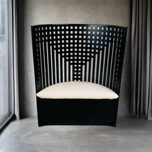 Load image into Gallery viewer, Black Stained Ashwood and Sheepskin Willow Chair by Charles Rennie Mackintosh for Cassina, Italy 1970
