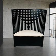 Load image into Gallery viewer, Black Stained Ashwood and Sheepskin Willow Chair by Charles Rennie Mackintosh for Cassina, Italy 1970
