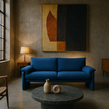 Load image into Gallery viewer, Blue &quot;Palmaria 709&quot; 2-seater Sofa by Vico Magistretti for Cassina, Italy
