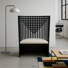 Load image into Gallery viewer, Black Stained Ashwood and Sheepskin Willow Chair by Charles Rennie Mackintosh for Cassina, Italy 1970
