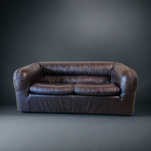 Load image into Gallery viewer, Mid-century Brown Leather 2-Seater Sofa, Italy 1970

