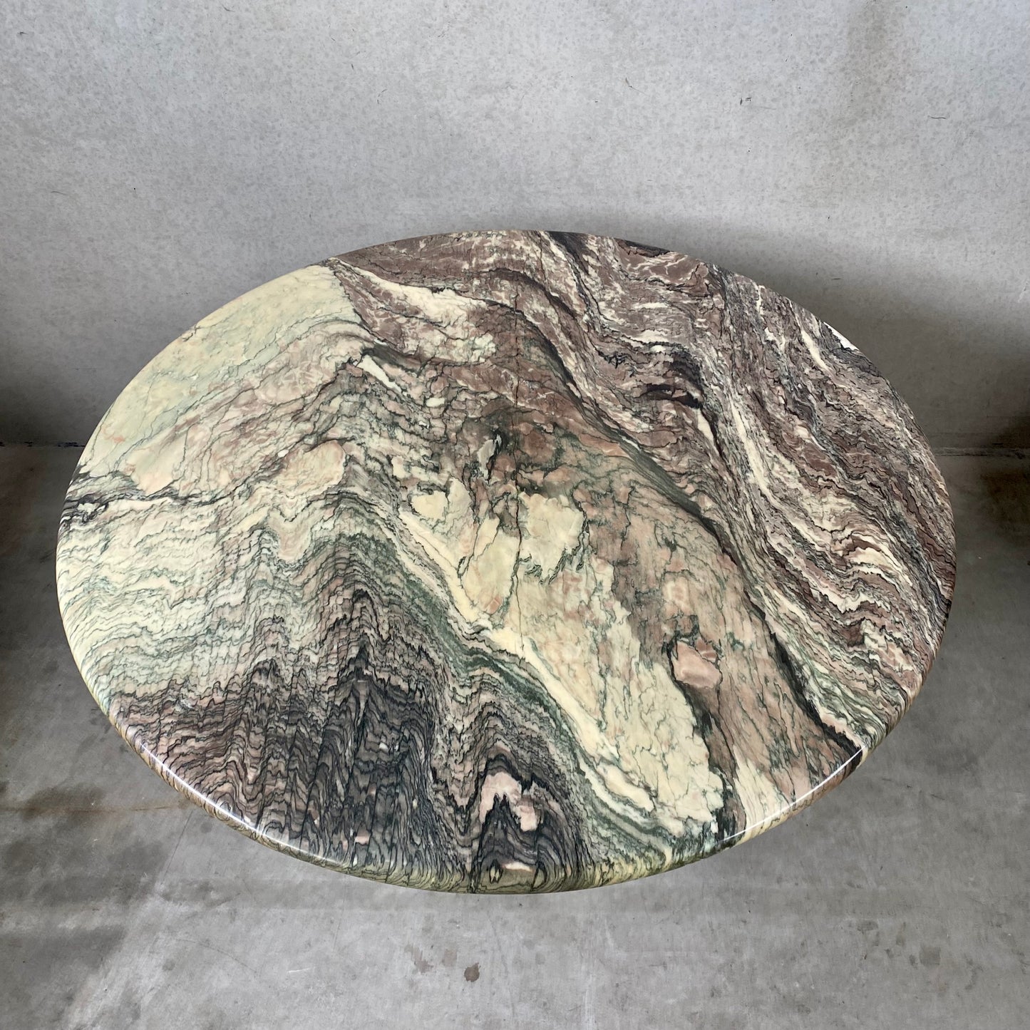 Runder Esstisch aus Cipollino-Marmor, Italien, 1980