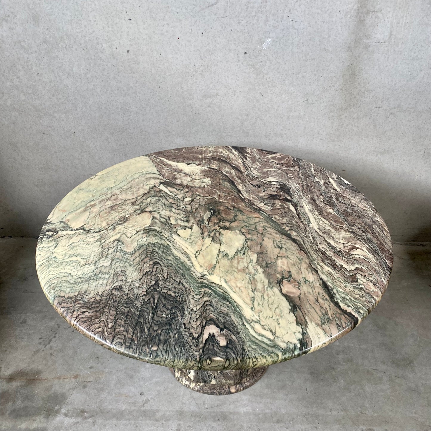 Runder Esstisch aus Cipollino-Marmor, Italien, 1980