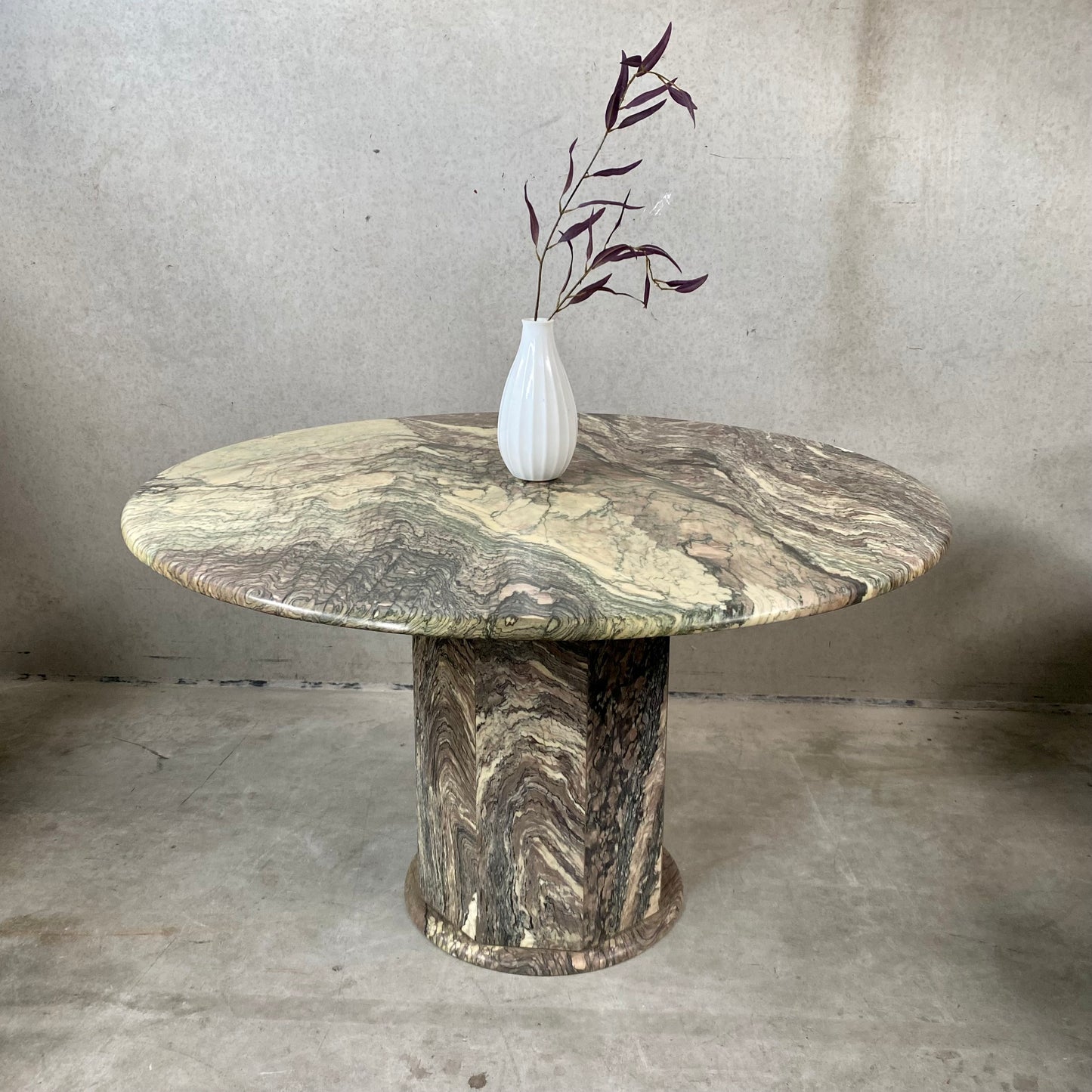 Runder Esstisch aus Cipollino-Marmor, Italien, 1980