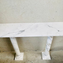 Load image into Gallery viewer, Classic Solid White Marble Console Table Side Table, Italy 1980
