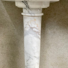 Load image into Gallery viewer, Classic Solid White Marble Console Table Side Table, Italy 1980
