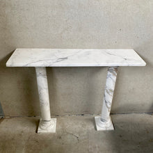 Load image into Gallery viewer, Classic Solid White Marble Console Table Side Table, Italy 1980
